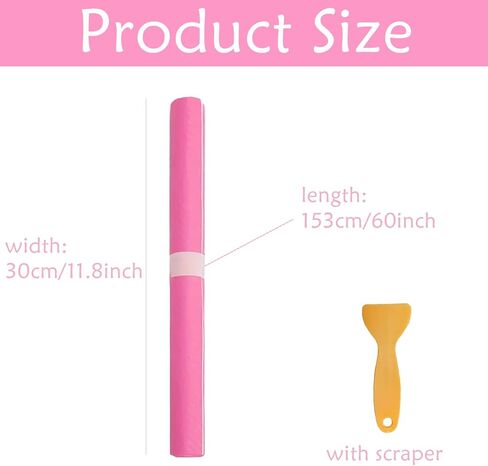 3D Carbon Fiber Vinyl Wrap 12" X 60", Car Wrap Film Roll for DIY Use, Auto Decal Exterior and Interior Wrapping Film, Self Adhesive Sticker for Motorcycles Trucks Laptop (Pink) in Saudi Arabia