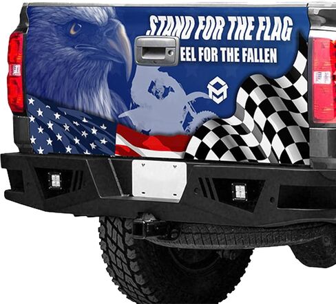 TGW191 Marlin American Flag Tailgate Wrap Decal, Patriotic Fishing Ocean Truck Tailgate, Swordfish Fishing Pickup Vinyl Wrap (Multicolor) in Saudi Arabia