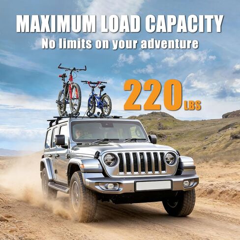 قضبان متقاطعة لحامل السقف قابلة للقفل من Zorik متوافقة مع Jeep Wrangler JK JL & Gladiator JT 2007-2026 2/4 باب، سعة تحميل 220 رطل من الألومنيوم عالي التحمل، مع حزام واحد (لون عشوائي) in Saudi Arabia