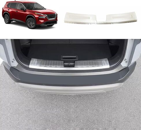 Rear Bumper Guard Cover Protector Compatible with Nissan Rogue 2021 2022 2023 2024 2025 2026 Inner Tailgate Sill Guard Cover Interior Car Accessories Stainless Steel 1PC(Silver) in Saudi Arabia