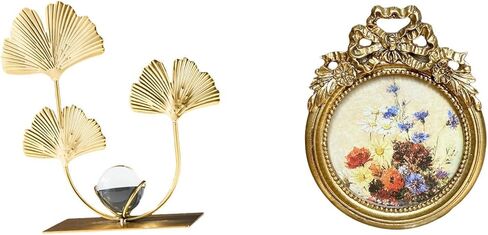 Modern Home Decor Collectibles Antique Photo Frame and Leaves Statue Leaf Sculpture Ornate European Desktop Ornament for Wedding Gift Ideas in Saudi Arabia