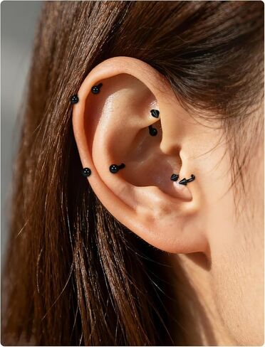 12G 14G 16G 18G 20G حدوة الحصان الحاجز الأنف ثقب المجوهرات الجراحية الصلب التعميم الحديد Daith Rook القرط مبتسم الأفعى لدغة الشفاه الدائري ثقب المجوهرات للنساء الرجال الفضة الذهب الأسود in Kuwait