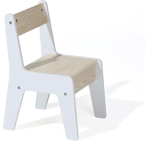 LuxenHome Toddler Table and Chairs Set, Multi-Functional Kids Table and Chairs with Storage, Children Play, Drawing, Reading, Activity Table for Kid Room, Natural White in Saudi Arabia
