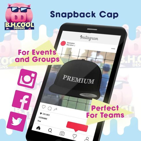 #vokey - Yupoong 6089 Structured Flat Bill Hat | Trendy Baseball Cap for Men and Women | Modern Cap in Snapback Closure in Kuwait