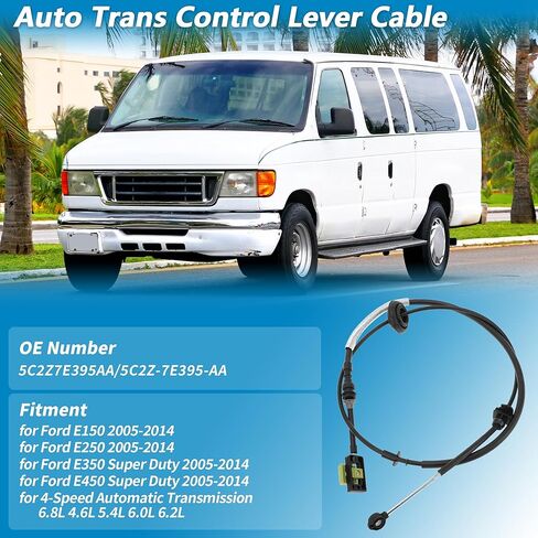 No.5C2Z7E395AA Automatic Transmission Gear Shift Cable for Ford E150 E250 E350 E450 Super Duty 2005-2014 4 Speed Auto Trans Control Lever Cable A/T Gear Shifter Cable in Saudi Arabia