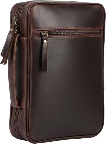 Leather Bible Cover for Men & Women – Zippered Bible Case with Handle, Note & Pen Organizer – Fits Large Study Bible – 11.5x8.5 Inch in Saudi Arabia