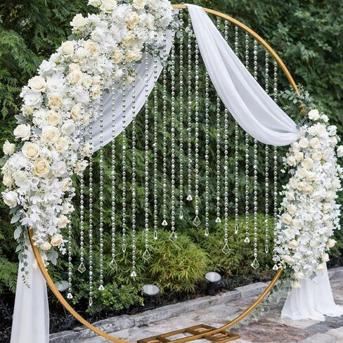 24 Pcs Clear Acrylic Crystal Garland Strands Hanging Chandelier Beaded Chain Ornament String Decorations Beaded Chain Garland Curtain for Wedding Party Manzanita Tree Centerpiece(39 Inch) in Saudi Arabia
