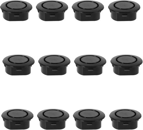 12 قطعة من سدادات غطاء فتحة رادار المصد الخلفي، سدادات لوحة هيكل السيارة والشاحنة العالمية لحماية المصد، ملحقات خارجية بلاستيكية متينة (أسود) in Kuwait