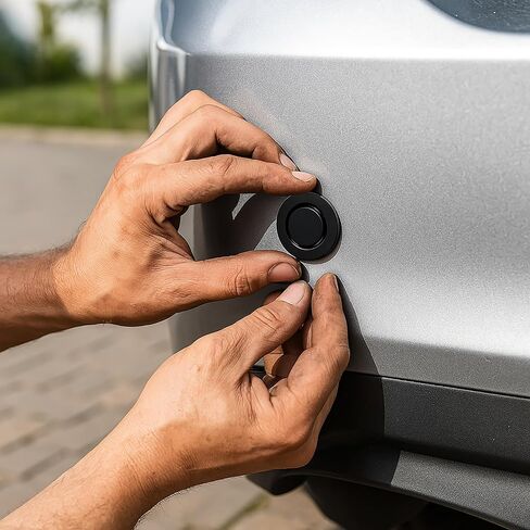 12 قطعة من سدادات غطاء فتحة رادار المصد الخلفي، سدادات لوحة هيكل السيارة والشاحنة العالمية لحماية المصد، ملحقات خارجية بلاستيكية متينة (أسود) in Kuwait