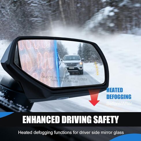 Driver Side Mirror Replacement For 2014-2017 Chevy Silverado 1500 2500HD 3500HD, 2015-2017 GMC Sierra 1500 2500 3500 - Mirror With Rear Holder and Spotter Glass Turn Signal 22753637 GM1324146 in Kuwait