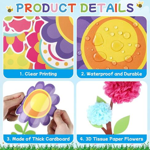 Pajean Spring Christian Bulletin Board Set with 3D Tissue Paper Flowers Jesus Brings New Life Classroom Decorations Christian Tree Bulletin Board Paper Cutouts for Sunday School Church Decor Supplies in Saudi Arabia