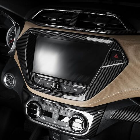 Cnaurda Car ABS Dashboard, GPS Navigation Frame Cover Trim Compatible with Chevy Trailblazer 2021-2023 Interior Accessories (Carbon Fiber Pattern) in Saudi Arabia