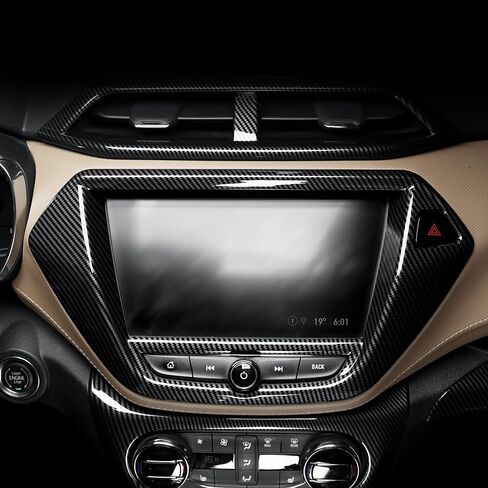 Cnaurda Car ABS Dashboard, GPS Navigation Frame Cover Trim Compatible with Chevy Trailblazer 2021-2023 Interior Accessories (Carbon Fiber Pattern) in Saudi Arabia
