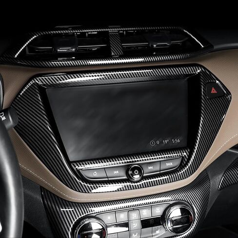 Cnaurda Car ABS Dashboard, GPS Navigation Frame Cover Trim Compatible with Chevy Trailblazer 2021-2023 Interior Accessories (Carbon Fiber Pattern) in Saudi Arabia