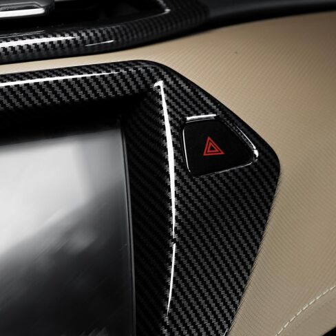 Cnaurda Car ABS Dashboard, GPS Navigation Frame Cover Trim Compatible with Chevy Trailblazer 2021-2023 Interior Accessories (Carbon Fiber Pattern) in Saudi Arabia
