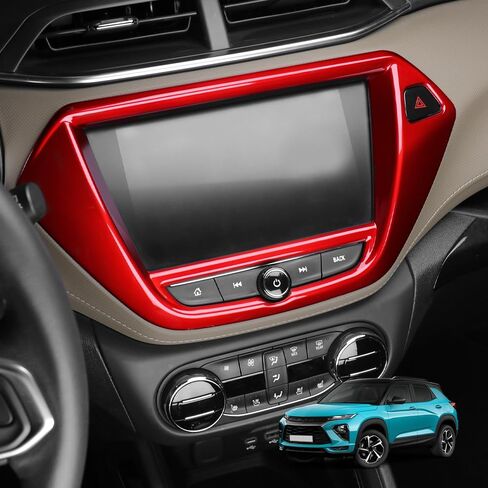 Cnaurda Car ABS Dashboard, GPS Navigation Frame Cover Trim Compatible with Chevy Trailblazer 2021-2023 Interior Accessories (Carbon Fiber Pattern) in Saudi Arabia