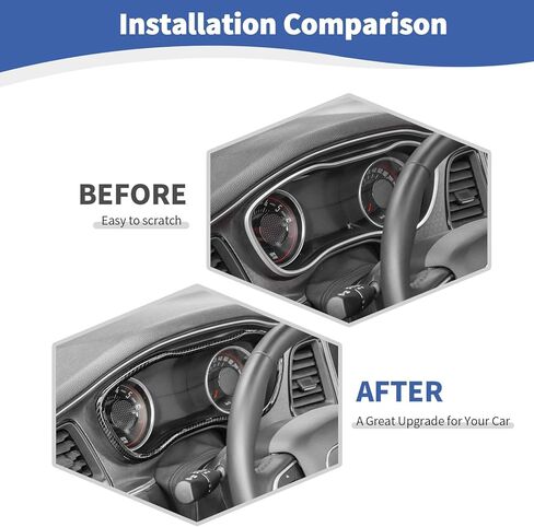RT-TCZ for Challenger Carbon Fiber Instrument Panel Gauge Trim Cover for Dodge Challenger 2015-2023 Carbon Fiber Interior Accessories in Saudi Arabia