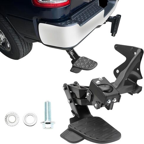 خطوة سرير خلفية قابلة للسحب لـ 2009-2018 Ram 1500، Ram 2500 3500 (غير متوافقة مع العادم المزدوج والديزل البيئي)، خطوة الباب الخلفي للشاحنة الجانبية القابلة للسحب، استبدال #75306-01A in Saudi Arabia