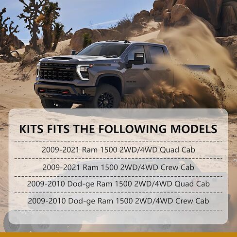 DR1500DQ Ram 1500 Rear Load Leveling Kit, compatible with 2009-2021 Ram 1500 2WD or 4WD models, Rear Bump Stops, Suspension Rubber Helper Spring Kit in Saudi Arabia