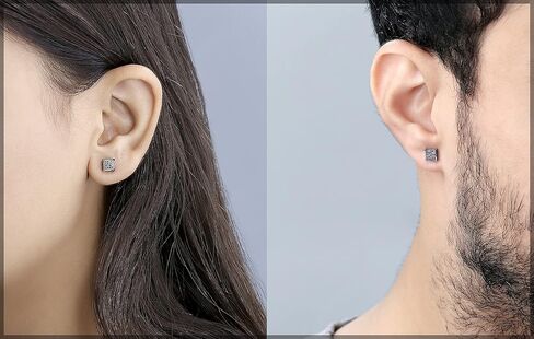 Dazzlingrock Collection 0.04 Ctw Round Black Diamond 5.5mm Hip Hop Iced Out Stud (1Pc Only) in Black Plated Sterling Silver, Screw Back,Unisex Design Ladies,Mens Real Diamond Earrings in Saudi Arabia