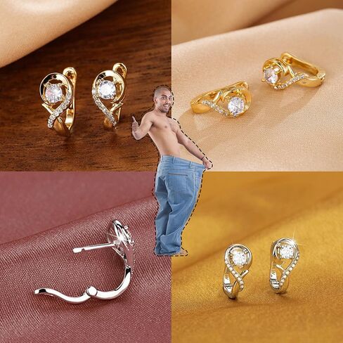 Halolux Lymphvity Germanium Earrings, Lymphatic Drainage Magtherapy Therapeutic Rhinestones Earring Lymph Sparkle CZ Hoop Jewelry Gifts for Women Men in Saudi Arabia