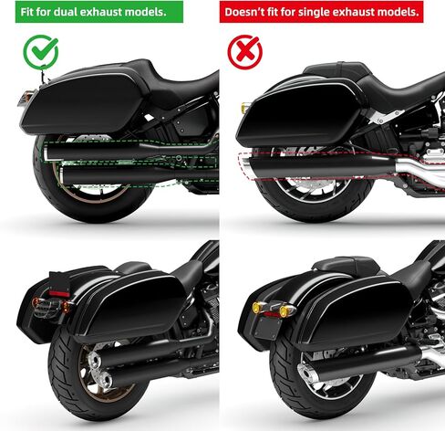 XMT-MOTO حقائب السرج تناسب هارلي سوفتيل لو رايدر ST FXLRST 2022-2024 أسود لامع in Saudi Arabia