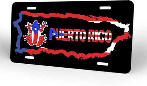 Puerto RICO Front License Plate Aluminum Decorative License Plates Funny Metal Car Plate 6"X12" Novelty Vanity Tag Cover with 4 Holes Car Decor Accessory in Saudi Arabia
