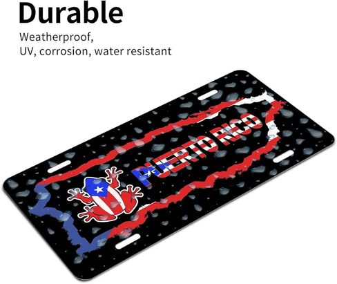 Puerto RICO Front License Plate Aluminum Decorative License Plates Funny Metal Car Plate 6"X12" Novelty Vanity Tag Cover with 4 Holes Car Decor Accessory in Saudi Arabia
