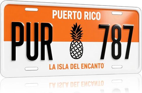 Puerto RICO Front License Plate Aluminum Decorative License Plates Funny Metal Car Plate 6"X12" Novelty Vanity Tag Cover with 4 Holes Car Decor Accessory in Saudi Arabia