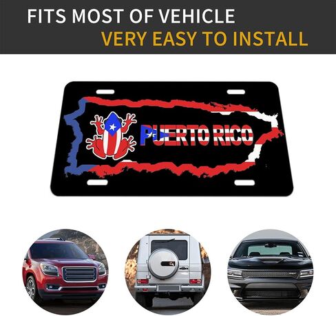 Puerto RICO Front License Plate Aluminum Decorative License Plates Funny Metal Car Plate 6"X12" Novelty Vanity Tag Cover with 4 Holes Car Decor Accessory in Saudi Arabia