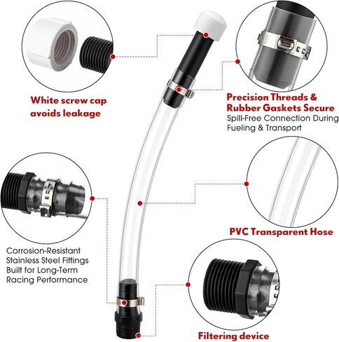 8 Pcs Racing Fuel Jug Hose Kits Include Racing Fuel Filler Hose 5/5.5 Gallon Gas Cylinder Lid and 2 Jug Cap Bender Replacement in Kuwait