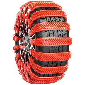 10Pcs Snow Tire Chains for Honda Jazz Spirior Accord NSX Insight HR-V CR-V FR-V, Snow Zip Tie Traction Cables, Reusable for Winter Driving on Snow and Muddy Roads, Emergency Use Set,C Red in Saudi Arabia