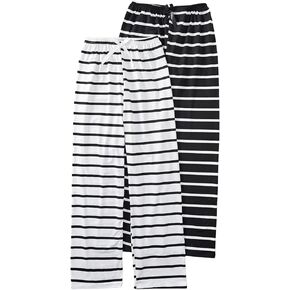SHENHE Women's 2pcs Comfy Striped Pajama Bottom Drawstring Waist Wide Leg Lounge Sleep Pants in Kuwait