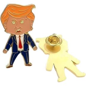 Happy Trump Pin - Trump Lapel Pins, Gold Plated Artistic Collectible Badge for Gifts, Commemorative Accessory for 2026 Midterm Season in Saudi Arabia