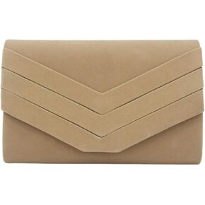 Women Evening Bags Suede Envelope Flap Clutch Purses Handbag with Detachable Chain for Wedding Party Prom in Kuwait