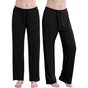 Accbiety المرأة الرباط بيجامة السراويل عارضة واسعة الساق المرأة صالة السراويل الناعمة النوم بيجامة قيعان 2 حزمة in Kuwait