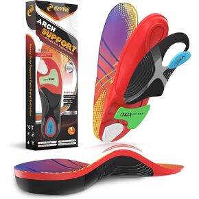 نعال داخلية داعمة لالتهاب اللفافة الأخمصية للرجال والنساء - للقدم المسطحة والتهاب وتر العرقوب، نعال داخلية لأحذية العمل شديدة التحمل بوزن 240 رطل مع امتصاص الصدمات وتخفيف آلام القوس - مقاس L in Kuwait