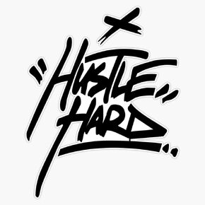 MAGNET Hustle Hard 2 - ملصق فينيل مغناطيسي أسود مقاس 5 بوصات in Kuwait