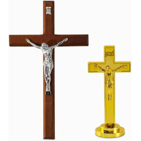 XIPENGKEJI صليب خشبي للجدار، يمكن استخدامه لفن الجدار المسيحي، ديكور صليب يسوع، ديكور مثالي، صليب كاثوليكي لتزيين المنزل من أجل الارتقاء الروحي، هدايا مسيحية - 7.87 بوصة × 4.5 بوصة (أسود وذهبي) in Kuwait