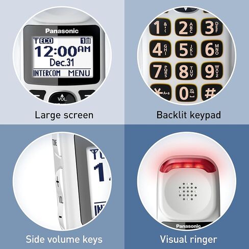 Panasonic KX-TGM420W Amplified Cordless Phone with Digital Answering Machine, 1 Handset, White (Renewed) in Kuwait