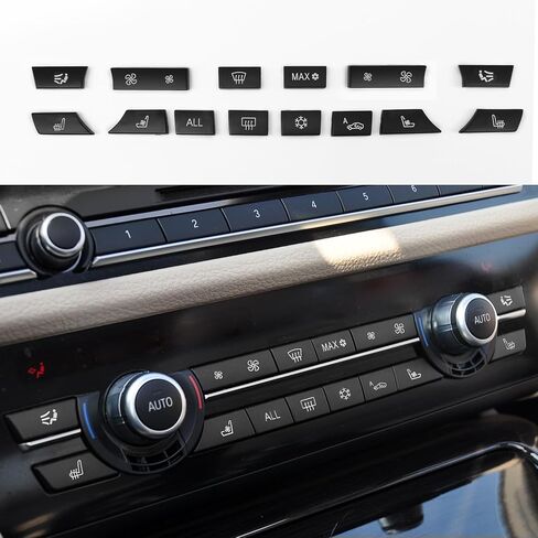SUNJIKA AC Climate Control Buttons,AC Heater Fan Speed Button Interior Repair Kit Replacement for BMW 5 6 7 X5 X6 Series F10 F11 F07 F06 F12 F01 F02 F15 F16(14 Key) in Saudi Arabia