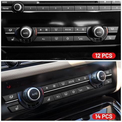 SUNJIKA AC Climate Control Buttons,AC Heater Fan Speed Button Interior Repair Kit Replacement for BMW 5 6 7 X5 X6 Series F10 F11 F07 F06 F12 F01 F02 F15 F16(14 Key) in Saudi Arabia