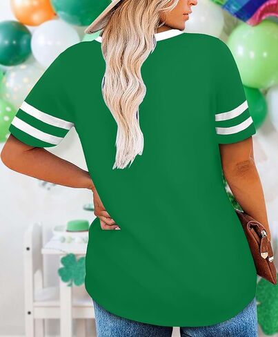 St Patricks Day Shirt Women Plus Size St. Patrick Day Tshirt Shamrock V Neck T Shirt Lucky Irish Tops in Kuwait