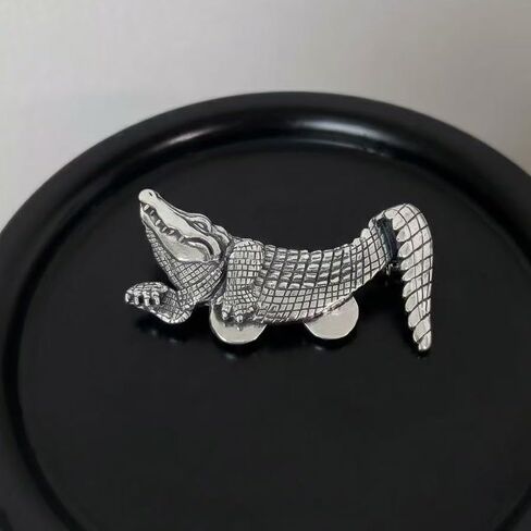 بروش جيب التمساح للرجال بدلة عتيقة جيب حيوان للجنسين دبابيس ملابس إكسسوارات لحفلات الزفاف وأعياد الميلاد in Kuwait