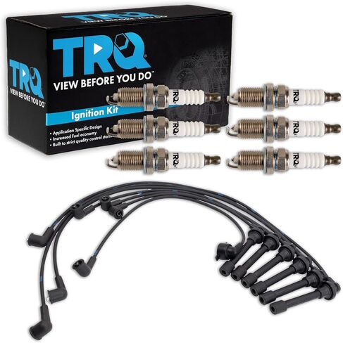 TRQ ملف الإشعال ومجموعة شمعات الإشعال إيريديوم 7 قطع متوافقة مع 1997-1999 Acura CL 1998-2001 Honda Accord فقط لـ 3.0L V6 in Saudi Arabia