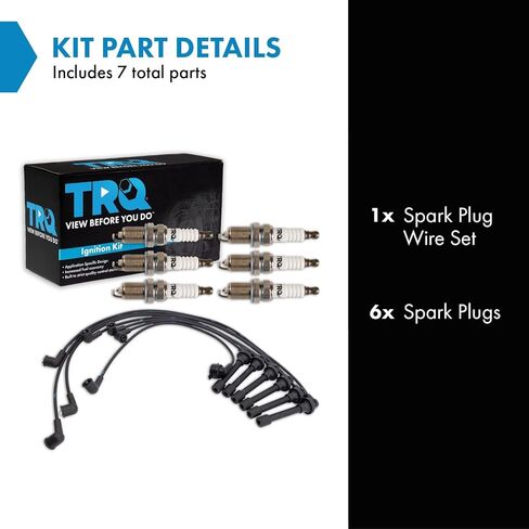 TRQ ملف الإشعال ومجموعة شمعات الإشعال إيريديوم 7 قطع متوافقة مع 1997-1999 Acura CL 1998-2001 Honda Accord فقط لـ 3.0L V6 in Saudi Arabia