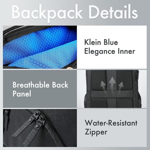 hk Waterproof Travel Backpack for Men – Lightweight 30L Laptop Backpack with 17.3" Compartment, Anti Theft Black Bag for Work, College, Hiking, Carry-On Use in Kuwait