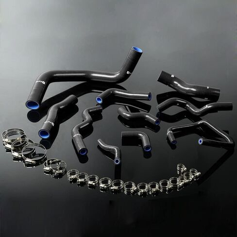 مجموعة خرطوم الرادياتير السيليكون G-PLUS مع مشابك متوافقة مع Nissan Silvia 200SX 240SX S13 S14 S15 SR20DET (أسود 10 قطع) in Saudi Arabia