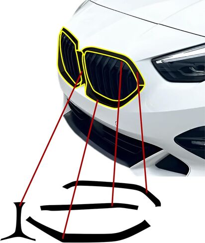 تصميمات BOGAR TECH لسيارة BMW 2 Series Gran Coupe 2020-2024 حذف الكروم للنافذة الجانبية - طبقة خارجية من الفينيل مقطوعة مسبقًا، مظهر تعتيم أسود لامع in Saudi Arabia