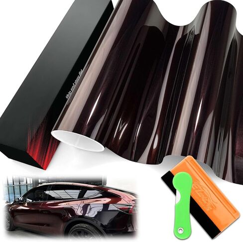 5FTx20FT PET Galaxy Dust Gloss Black Cherry Chameleon Metallic Color Shift Color Change Vinyl Wrap Auto Car Sticker Decal Film Sheet Bubble Free Air Release Technology with Tool Set in Saudi Arabia